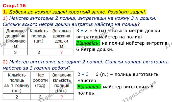 1. Добери до кожної задачі короткий запис. Розв’яжи задачі. — ГДЗ Математика 3 клас Скворцова 1-2 ч.