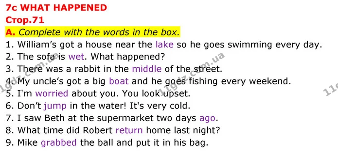 A. Complete with the words in the box. — ГДЗ зошит Англійська мова 5 клас Мітчелл