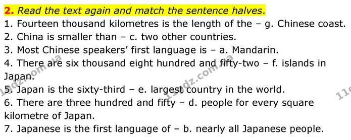 2. Read the text again and match the sentence halves. — ГДЗ робочий зошит Англійська мова 7 клас Prepare