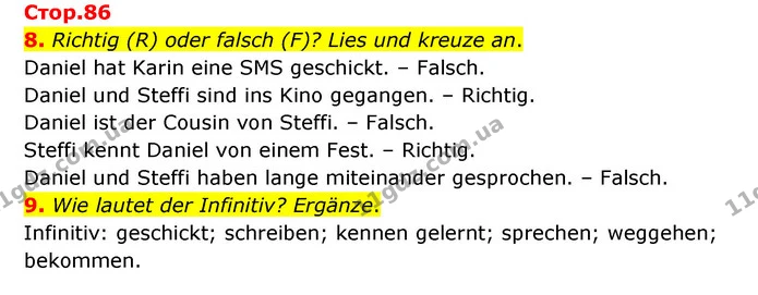 8. Richtig (R) oder falsch (F)? Lies und kreuze an. — ГДЗ Німецька мова 6 клас Басай (2023)