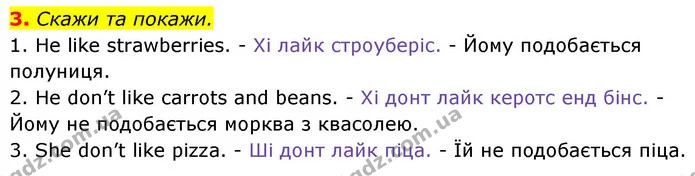 3. Скажи та покажи. — Англійська мова 1 клас Мітчелл