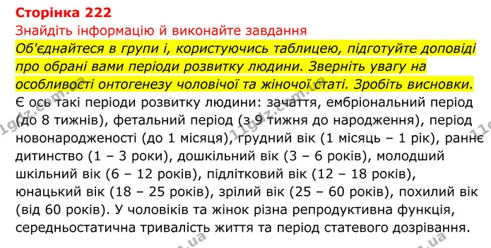 Стор. 222 — 1 — ГДЗ Біологія 8 клас Тагліна — ГДЗ Біологія 8 клас Тагліна