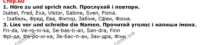 1. Höre zu und sprich nach. Прослухай і повтори. — ГДЗ Німецька мова 1 клас Сотникова