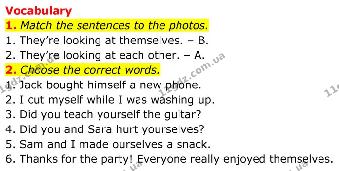 1. Match the sentences to the photos. — ГДЗ Англійська мова 8 клас Стайрінг (Prepare)