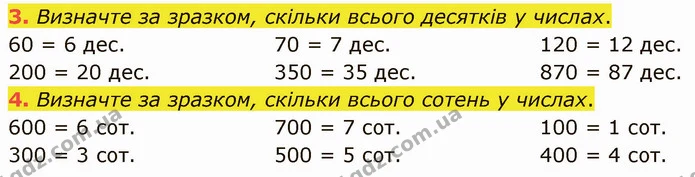 3. Визначте за зразком, скільки всього десятків у числах. — ГДЗ Математика 3 клас Логачевська 1-2 ч.