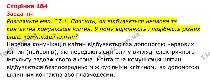 Стор. 184 — 1 — ГДЗ Біологія 8 клас Тагліна — ГДЗ Біологія 8 клас Тагліна