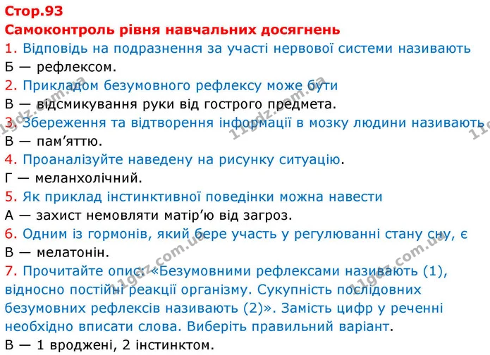 Самоконтроль рівня навчальних досягнень — ГДЗ робочий зошит Біологія 8 клас Андерсон