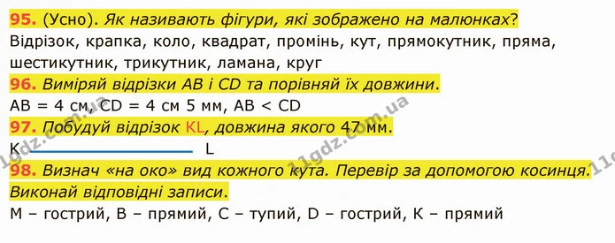 95. (Усно). Як називають фігури, які зображено на малюнках? — ГДЗ Математика 5 клас Істер 2022