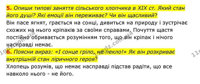 5. Опиши типові заняття сільського хлопчика в ХІХ ст. Який стан його душі? Які емоції він переживає? Чи він щасливий? — ГДЗ Українська література 6 клас Коваленко 2023