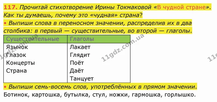 117. Прочитай стихотворение Ирины Токмаковой «В чудной стране». Как ты думаешь, почему это «чудная» страна? — ГДЗ Русский язык и чтение 4 класс Лапшина 1 ч.