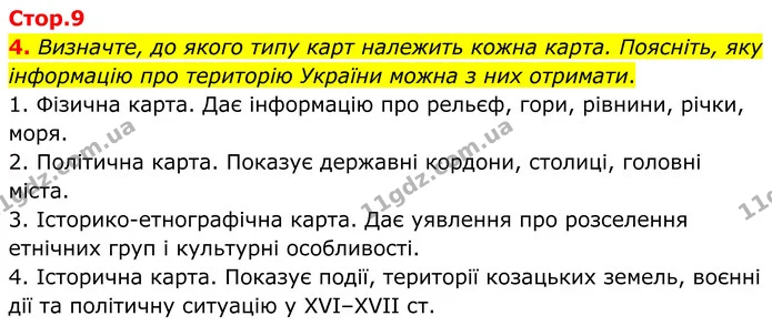 4. Визначте, до якого типу карт належить кожна карта. Поясніть, яку інформацію про територію України можна з них отримати. — ГДЗ Зошит практичні Географія 8 клас Гільберг