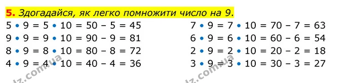5. Здогадайся, як легко помножити число на 9. — ГДЗ Математика 3 клас Скворцова 1-2 ч.