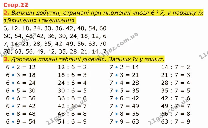 2. Випиши добутки, отримані при множенні чисел 6 і 7, у порядку їх збільшення і зменшення. — ГДЗ Математика 3 клас Логачевська 1-2 ч.