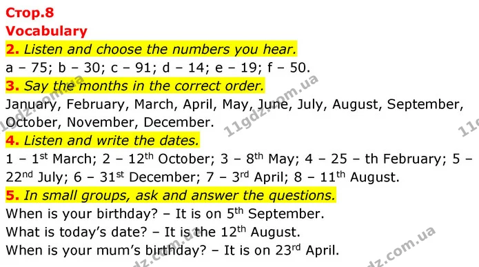 2. Listen and choose the numbers you hear. — ГДЗ Англійська мова 6 клас Коста (Prepare 6)