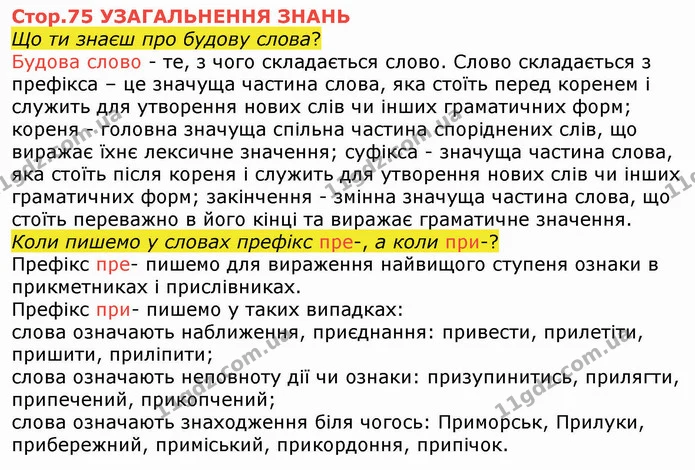 Стор. 75 — Стр.75 (УЗ1) — ГДЗ Українська мова 4 клас Вашуленко 2021 (1 частина) — ГДЗ Українська мова 4 клас Вашуленко 2021 (1 частина)