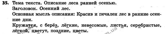 35 — ГДЗ Русский язык 4 класс Самонова, Стативка 2015