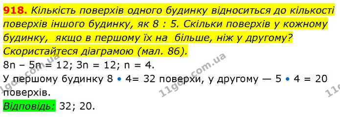 918. Кількість поверхів одного будинку відноситься до кількості — ГДЗ Алгебра 7 клас Бевз