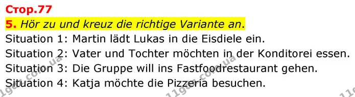 5. Hör zu und kreuz die richtige Variante an. — ГДЗ робочий зошит Німецька мова 8 клас Басай