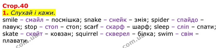 Стор. 40 — 1 — ГДЗ Англійська мова 3 клас Мітчелл — ГДЗ Англійська мова 3 клас Мітчелл