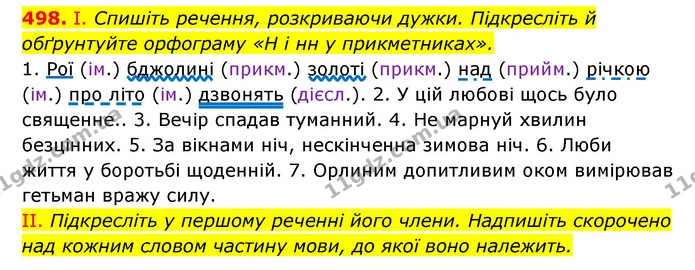 498. І. Спишіть речення, розкриваючи дужки. Підкресліть й обґрунтуйте орфограму «Н і нн у прикметниках». — ГДЗ Українська мова 6 клас Заболотний 2023