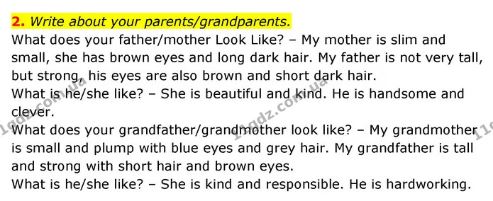 2. Write about your parents/grandparents. — ГДЗ Робочий зошит Англійська мова 6 клас Карпюк
