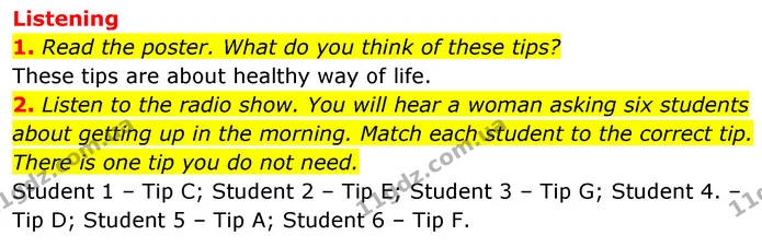 1. Read the poster. What do you think of these tips? — ГДЗ Англійська мова 6 клас Коста (Prepare 6)