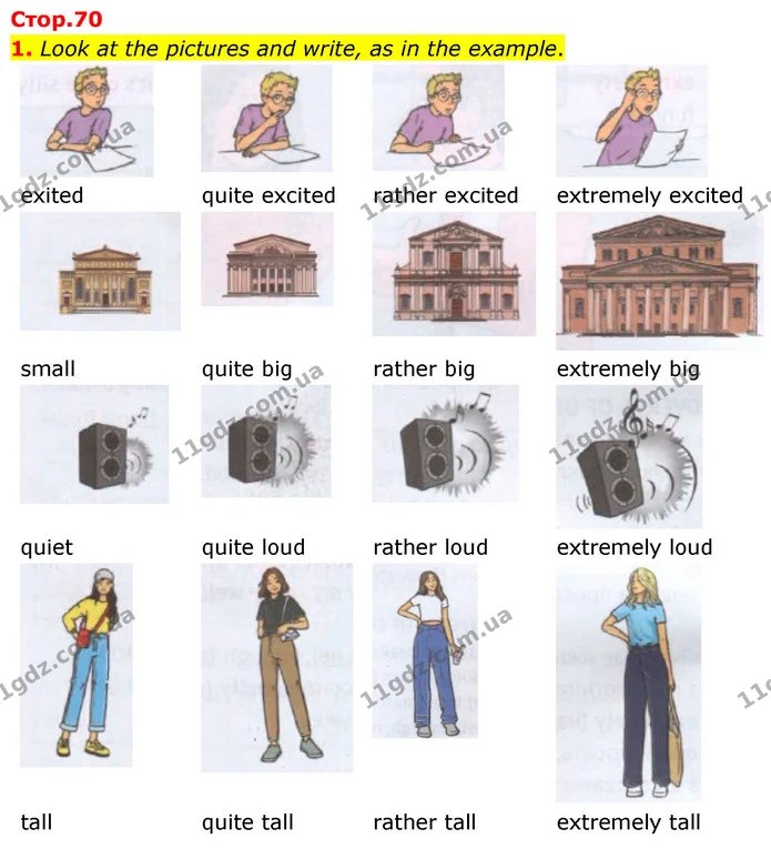 1. Look at the pictures and write, as in the example. — ГДЗ зошит grammar Англійська мова 7 клас Карпюк