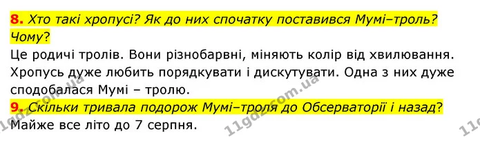 8. Хто такі хропусі? Як до них спочатку поставився Мумі–троль? Чому? — ГДЗ Зарубіжна література 5 клас Ковбасенко 2022