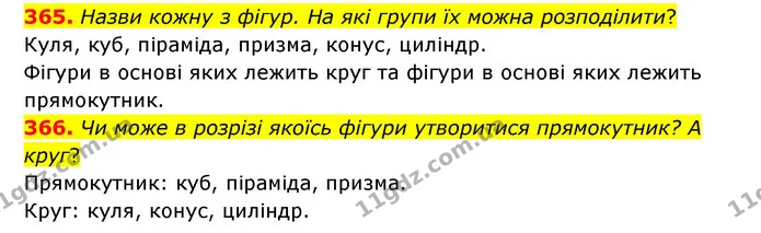 365. Назви кожну з фігур. На які групи їх можна розподілити? — ГДЗ Математика 4 клас Бевз 1 та 2 частини