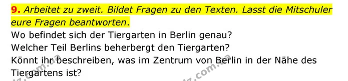 9. Arbeitet zu zweit. Bildet Fragen zu den Texten. Lasst die Mitschuler eure Fragen beantworten. — ГДЗ Німецька мова 6 клас Басай (2023)