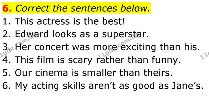 6. Correct the sentences below. — ГДЗ Англійська мова 7 клас Карпюк