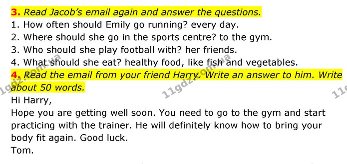 3. Read Jacob’s email again and answer the questions. — ГДЗ робочий зошит Англійська мова 6 клас Prepare