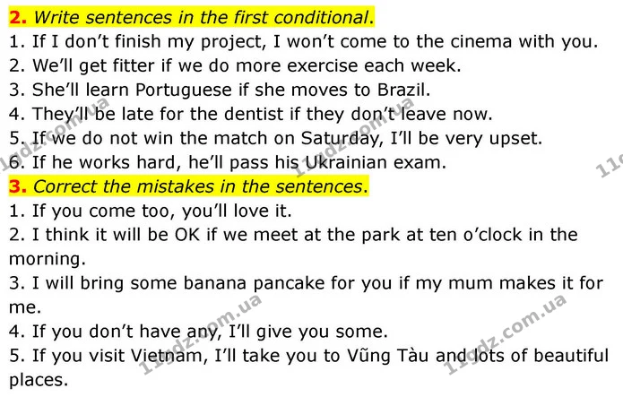 2. Write sentences in the first conditional. — ГДЗ робочий зошит Англійська мова 7 клас Prepare