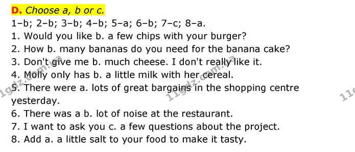 D. Choose a, b or c. — ГДЗ Робочий зошит Англійська мова 6 клас Мітчелл
