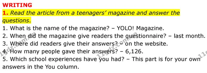 1. Read the article from a teenagers’ magazine and answer the questions. — ГДЗ робочий зошит Англійська мова 7 клас Prepare