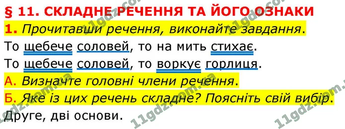 1. Прочитавши речення, виконайте завдання. — ГДЗ Українська мова 9 клас Авраменко 2026