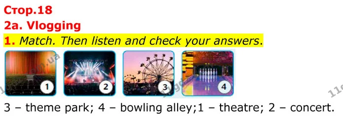 1. Match. Then listen and check your answers. — ГДЗ Англійська мова 8 клас Мітчелл
