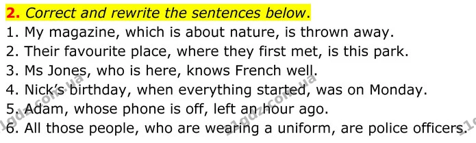 2. Correct and rewrite the sentences below. — ГДЗ граматика Англійська мова 8 клас Карпюк