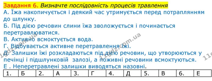 Стор. 61 — 6 — ГДЗ Робочий зошит з Біології 7 клас Яременко — ГДЗ Робочий зошит з Біології 7 клас Яременко