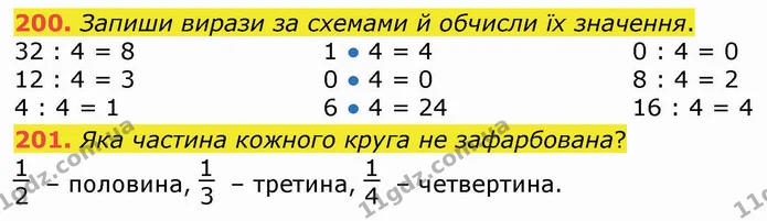 200. Запиши вирази за схемами й обчисли їх значення. — ГДЗ Математика 3 клас Листопад 1-2 ч.