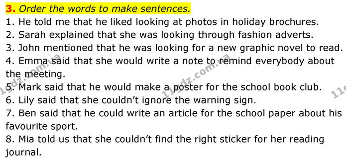 3. Order the words to make sentences. — ГДЗ зошит Grammar Англійська мова 8 клас Prepare 2025