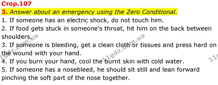 3. Answer about an emergency using the Zero Conditional. — ГДЗ Англійська мова 7 клас Карпюк