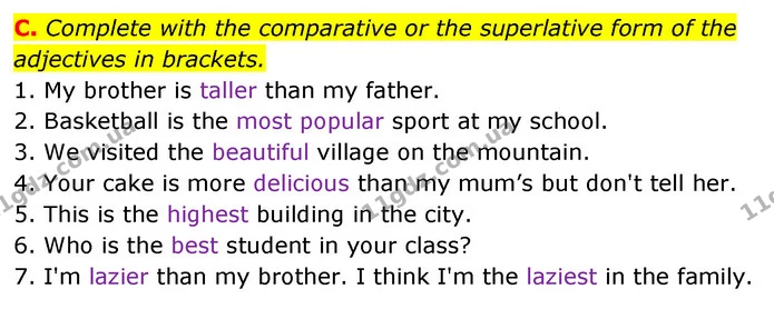 C. Complete with the comparative or the superlative form of the adjectives in brackets. — ГДЗ Збірник тестів Англійська мова 5 клас Мітчелл (Test Booklet)