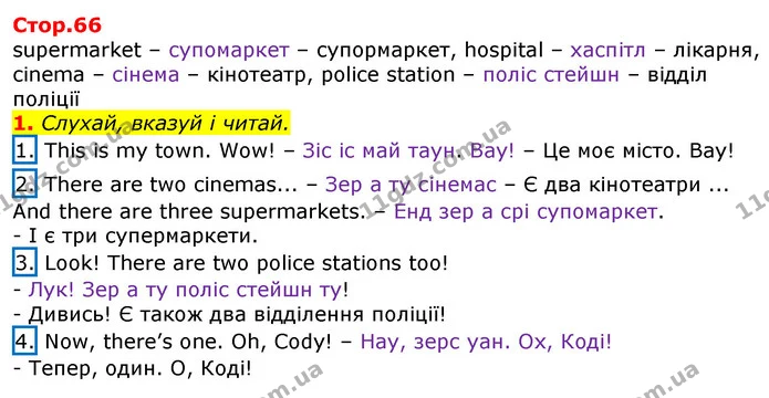 1. Слухай, вказуй і читай. — ГДЗ Англійська мова 2 клас Мітчелл
