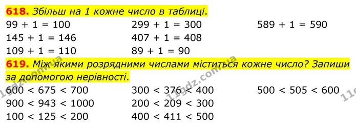 618. Збільш на 1 кожне число в таблиці. — ГДЗ Математика 3 клас Листопад 1-2 ч.