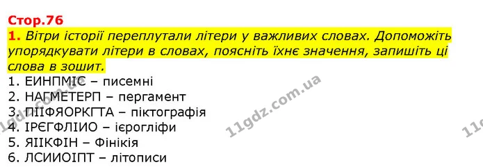 Стор. 76 — Стр.76 (1.1) — ГДЗ Вступ до історії 5 клас Щупак — ГДЗ Вступ до історії 5 клас Щупак