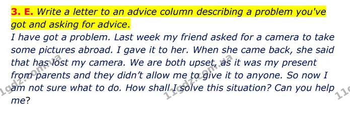 3. E. Write a letter to an advice column describing a problem you've got and asking for advice. — ГДЗ Англійська мова 6 клас Мітчелл