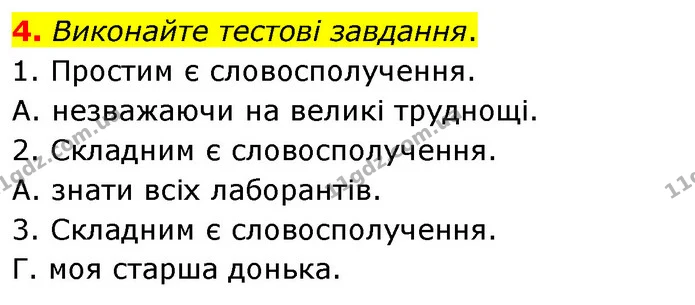4. Виконайте тестові завдання. — ГДЗ Українська мова 8 клас Авраменко (поглиблений)