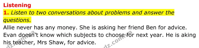 1. Listen to two conversations about problems and answer the questions. — ГДЗ Англійська мова 8 клас Стайрінг (Prepare)