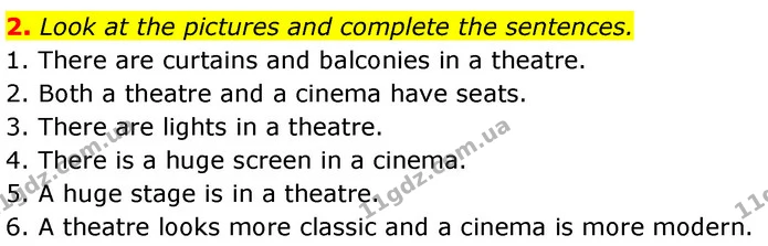 2. Look at the pictures and complete the sentences. — ГДЗ Англійська мова 7 клас Карпюк